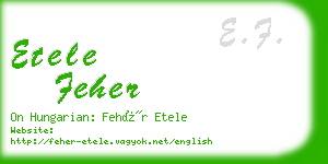 etele feher business card